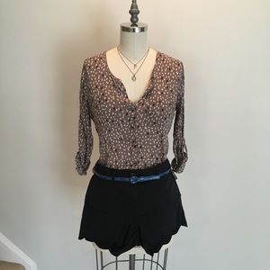 Old Navy Collarless Button Down w/ Rolled Sleeves